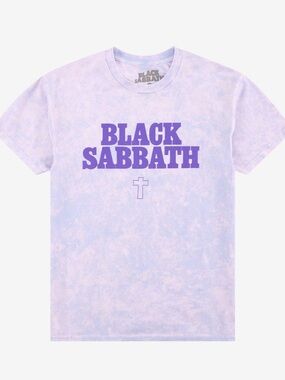 Hot Topic Black Sabbath Purple Logo Tie-Dye Tee